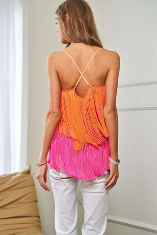 Hot Girl So Fetch Fringe Layered Cami Top