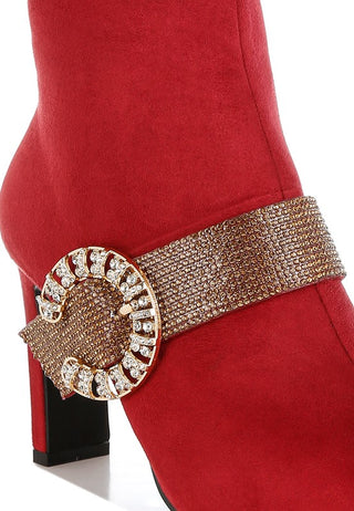 Hot Girl X London Rag Asagao Diamante Rhinestone Heeled Ankle Boots