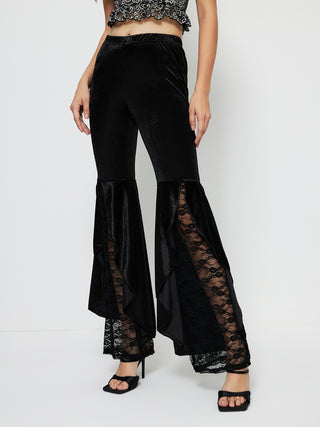 Hot Girl Dark Side High Waist Lace Flare Pants