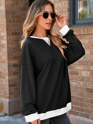 Hot Girl Contrast Trim Sweatshirt