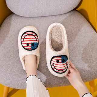 Hot Girl USA Smiley Face Slippers - Hot Girl Apparel