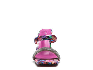 Hot Girl X London Rag KRYPTON Clear Block Heeled Marbled Slides