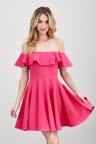 Hot Girl Summer Soirée A-Line Ruffle Off Shoulder Mini Dress