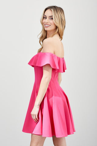 Hot Girl Summer Soirée A-Line Ruffle Off Shoulder Mini Dress