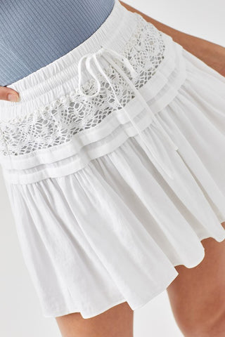 Hot Girl Taylor Lace Trim Mini Skirt