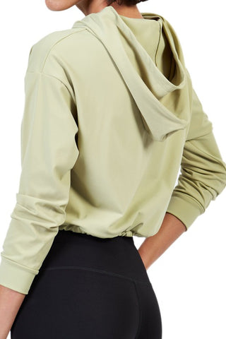 Hot Girl Naomi Brushed Nylon Active Cropped Hoodie