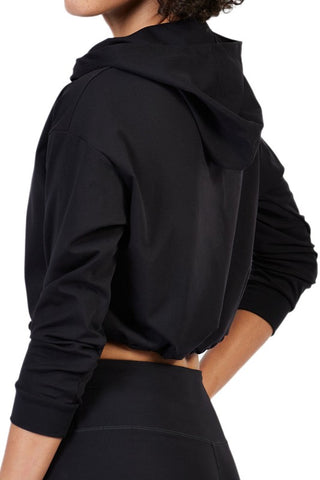 Hot Girl Naomi Brushed Nylon Active Cropped Hoodie