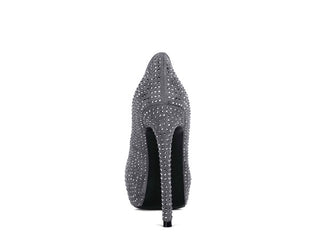 Hot Girl X London Rag CLARISSE Diamante Suede High Heeled Pumps