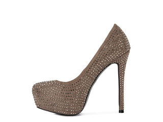 Hot Girl X London Rag CLARISSE Diamante Suede High Heeled Pumps