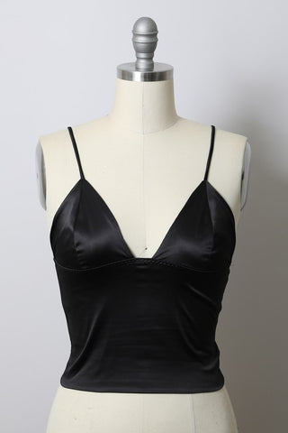 Hot Girl Longline Satin Bralette Top