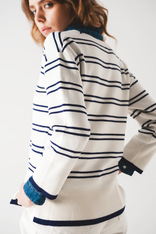 Hot Girl Nautical Striped Sweater