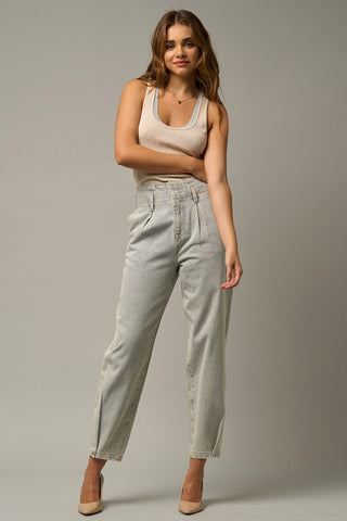 Hot Girl Denim Lab High Waist Balloon Jeans In Light Wash