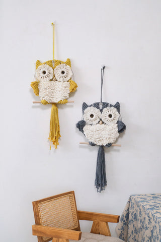 HGA Hand-Woven Tassel Owl Macrame Wall Hanging - Hot Girl Apparel