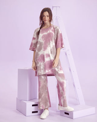 Hot Girl Tie-Dye Ribbed Oversized Top And Pant Lounge Set