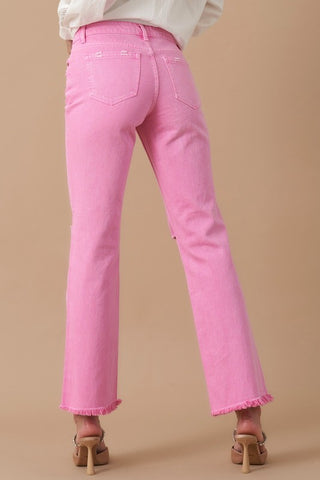 Hot Girl Denim Lab Pretty In Pink High Rise Straight Jeans