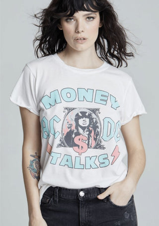 Hot Girl ACDC Money Talks Short Sleeve Graphic Tee