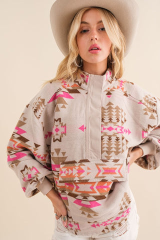 Hot Girl Aztec Western Pullover Sweater