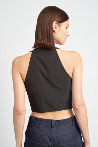 Hot Girl Zippered Utility Cropped Halter Top