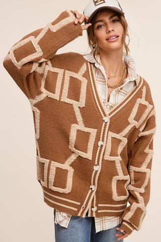 Hot Girl La Miel Reina Geometric Cardigan