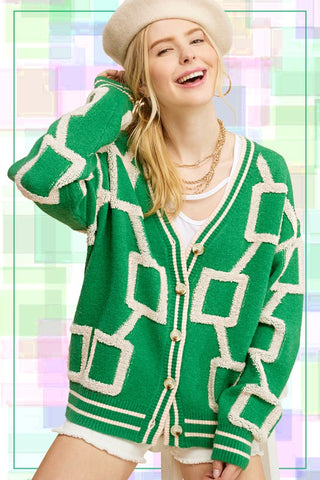 Hot Girl La Miel Reina Geometric Cardigan