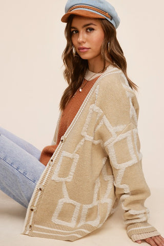 Hot Girl La Miel Reina Geometric Cardigan