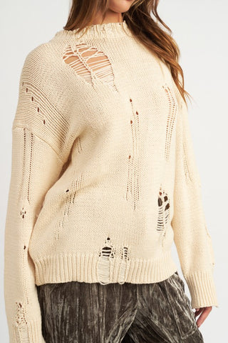 Hot Girl Distressed Factor Oversized Sweater