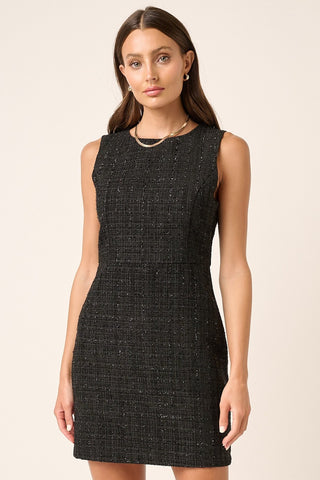 Hot Girl Mittoshop Tweed Sleeveless Mini Dress In Black