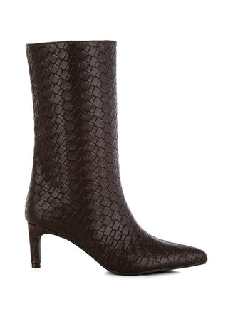 Hot Girl X London Rag Mentha Woven Faux Leather Boots