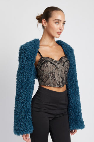 Hot Girl All Good Faux Fur Bolero Sweater