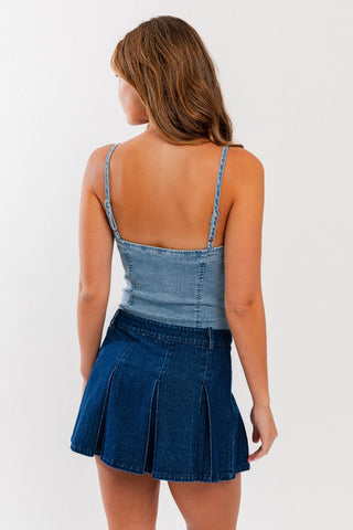 Hot Girl Dolly Denim Bustier Bodysuit