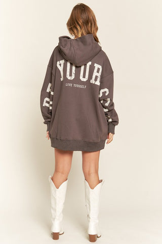 Hot Girl BE YOUR SELF Oversized Cotton Blend Hoodie