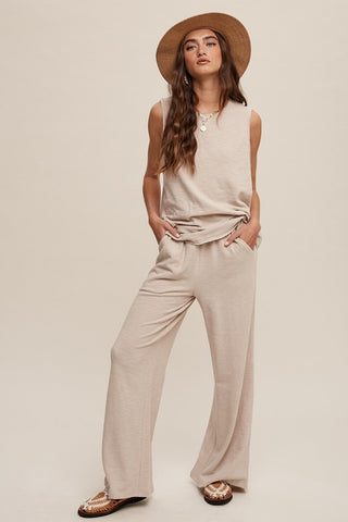 Hot Girl Soft Knit Tank and Sweatpant Lounge Set