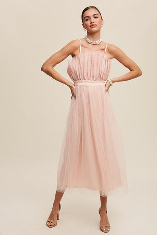 Hot Girl Tulip Frill Tulle Maxi Dress