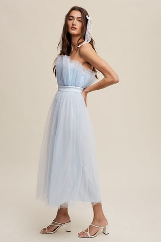 Hot Girl Tulip Frill Tulle Maxi Dress