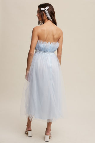 Hot Girl Tulip Frill Tulle Maxi Dress