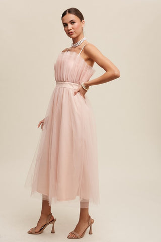 Hot Girl Tulip Frill Tulle Maxi Dress