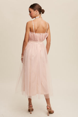 Hot Girl Tulip Frill Tulle Maxi Dress