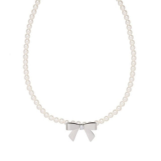 SoCali Bowknot Pearl Chain Necklace