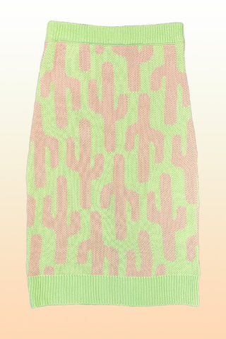 Hot Girl Neon Cactus Knit Midi Skirt