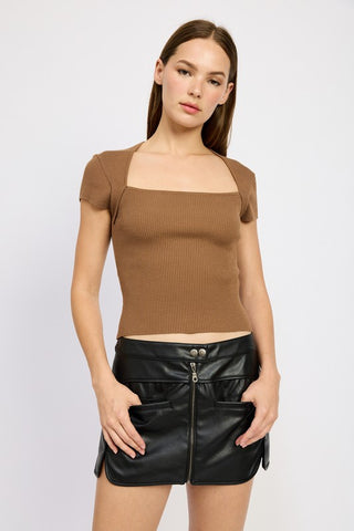 Hot Girl Daria Faux Leather Moto Mini Skirt