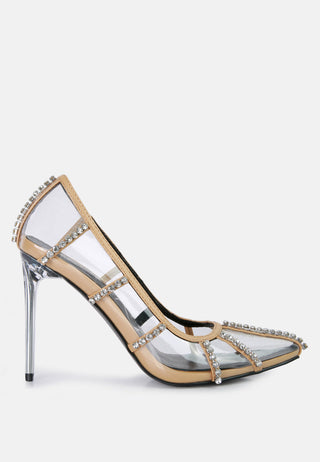 Hot Girl X London Rag Diamante Rhinestone Clear Stiletto Heel Pumps