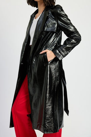 Hot Girl Matrix Reloaded Faux Leather Trench Coat