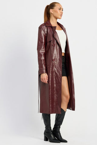 Hot Girl Matrix Reloaded Faux Leather Trench Coat