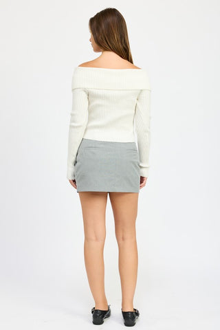 Hot Girl Out Of Office Asymmetrical Button Mini Skirt In Grey