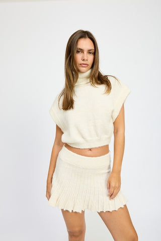 Hot Girl Cool Collective Turtleneck Cap Sleeve Top