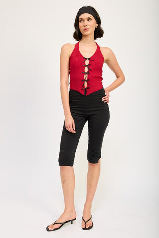 Hot Girl Tessa Bow Tied Halter Neck Top