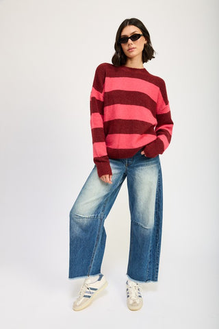 Hot Girl Indy Oversized Striped Sweater