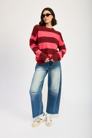 Hot Girl Indy Oversized Striped Sweater