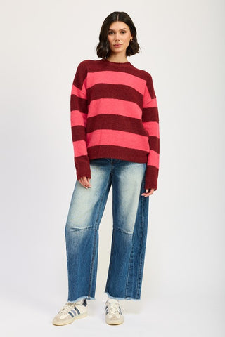 Hot Girl Indy Oversized Striped Sweater