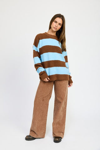 Hot Girl Indy Oversized Striped Sweater